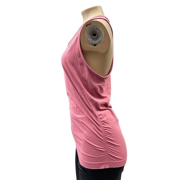 Athleta Outbound Racerback Workout Tank Top Ruched Side Scoop Neck Pink Women XS - Picture 5 of 10